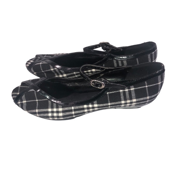 Rampage Black & White Plaid Strappy Open Toe Flats Shoes SIZE US 7.5 - Picture 5 of 7
